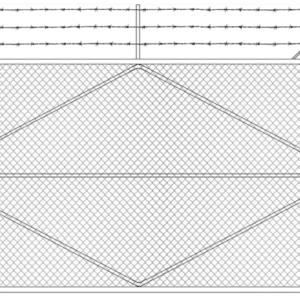SINGLE LEAF SECURITY GATE WITH TOP SECTION - FOR WIDE OPENING - VG01
