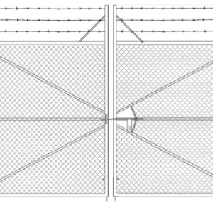 DOUBLE LEAF SECURITY GATE WITH TOP SECTION - FOR LARGE OPENING - VG02